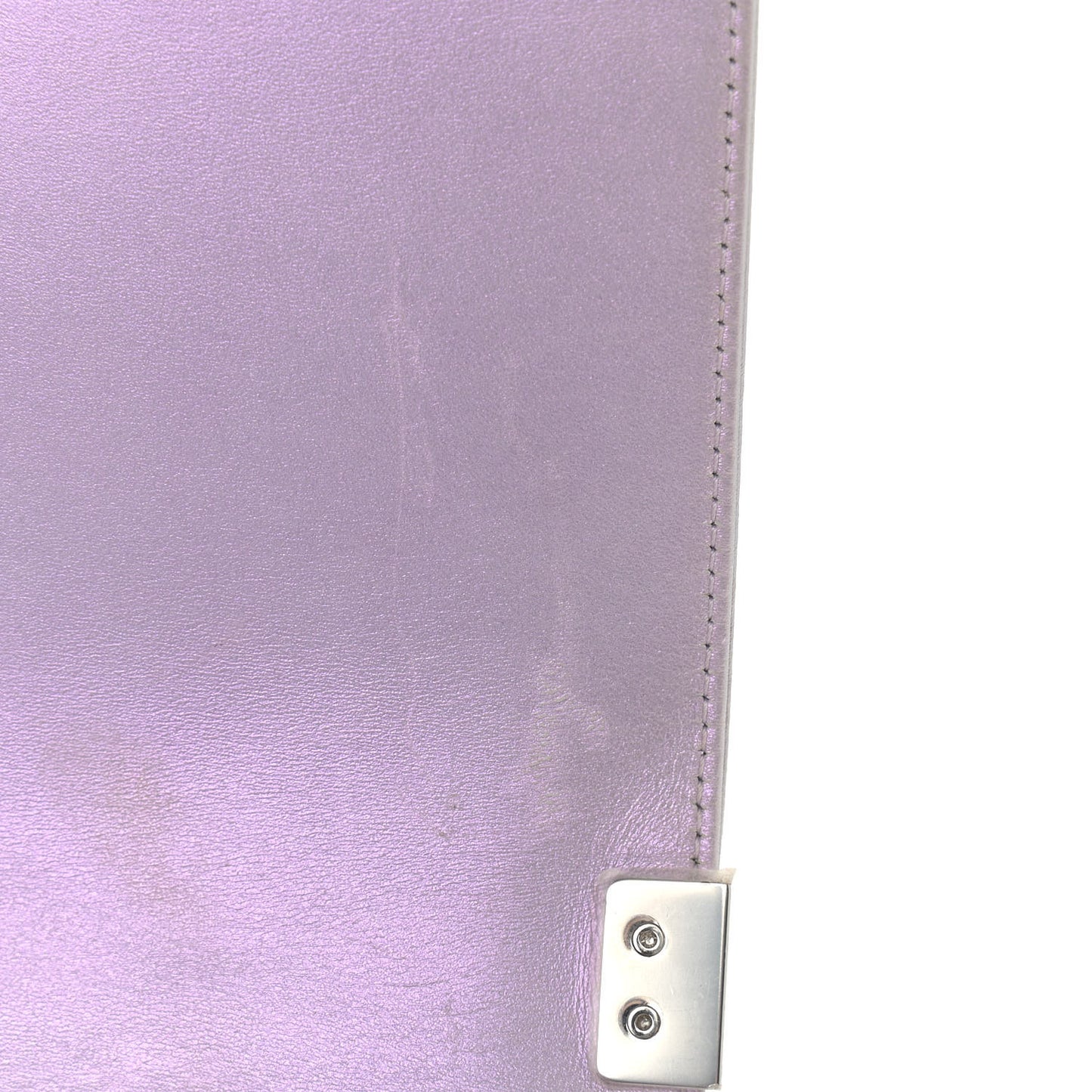 Metallic Lambskin Chevron Quilted Medium Boy Flap Purple