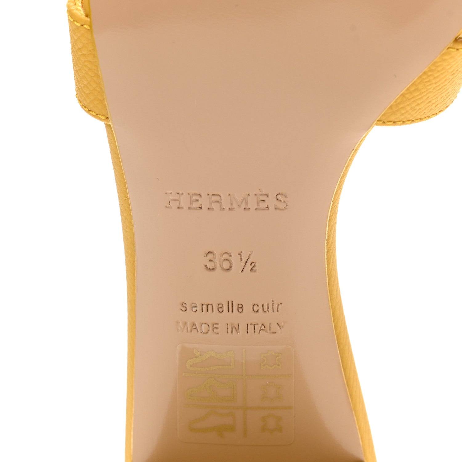 Hermes Epsom Oasis Sandals 36.5 Jaune Sable 6 of 9