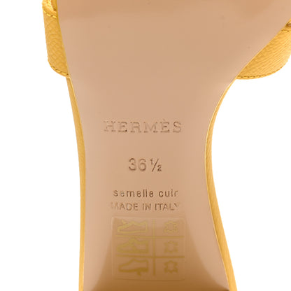 Hermes Epsom Oasis Sandals 36.5 Jaune Sable 6 of 9
