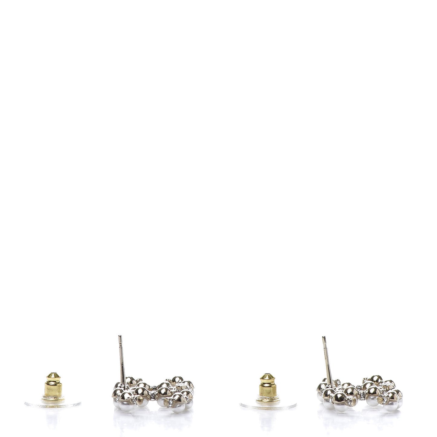 Pearl Crystal Nefertiti CC Earrings Gold