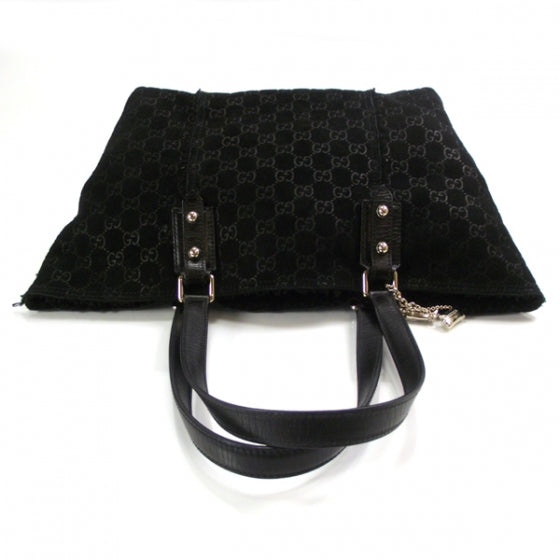Gucci Suede Shearling Guccissima Jolicoeur Tote Black 6 of 10
