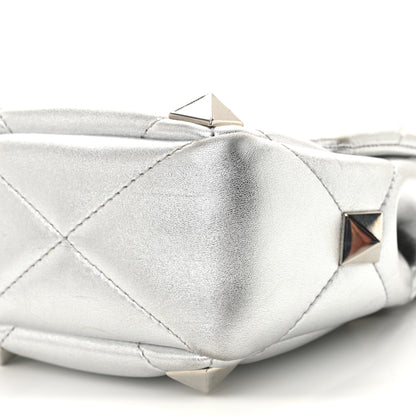 Valentino Garavani Nappa Medium Roman Stud Shoulder Bag Silver 10 of 11
