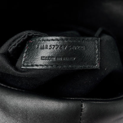 Saint Laurent Lambskin Quilted Monogram Monochrome Medium Loulou Puffer Chain Satchel Black 7 of 11