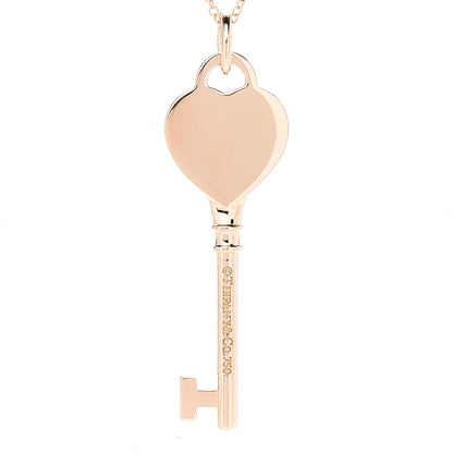 Tiffany 18K Rose Gold Return To Tiffany Heart Key Pendant Necklace 7 of 7