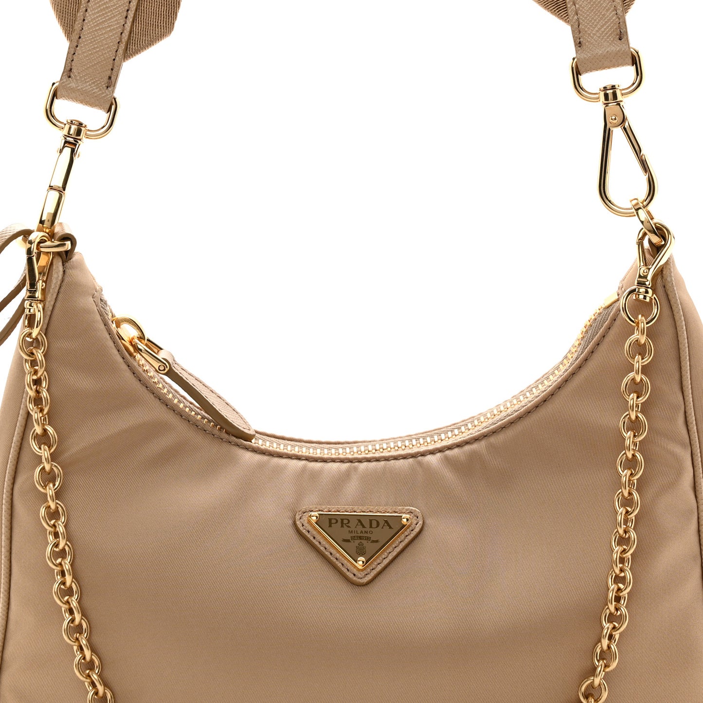 Re-Nylon Saffiano Re-Edition 2005 Shoulder Bag Cammello