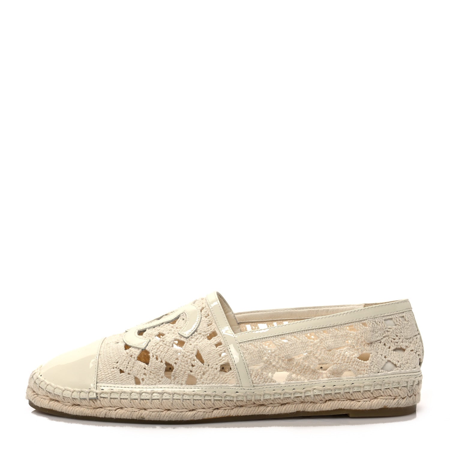 Chanel Macrame Patent CC Espadrilles 42 Beige Ivory 1 of 7