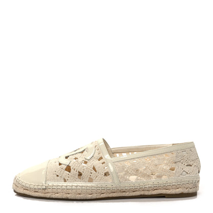 Chanel Macrame Patent CC Espadrilles 42 Beige Ivory 1 of 7