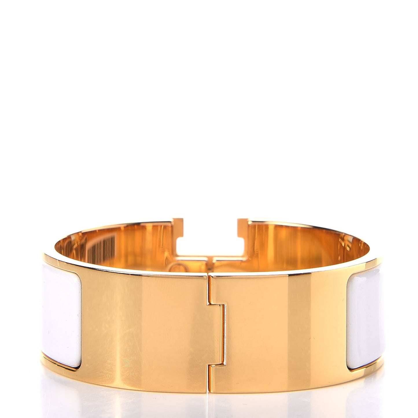 Enamel Wide Clic Clac H Bracelet PM White