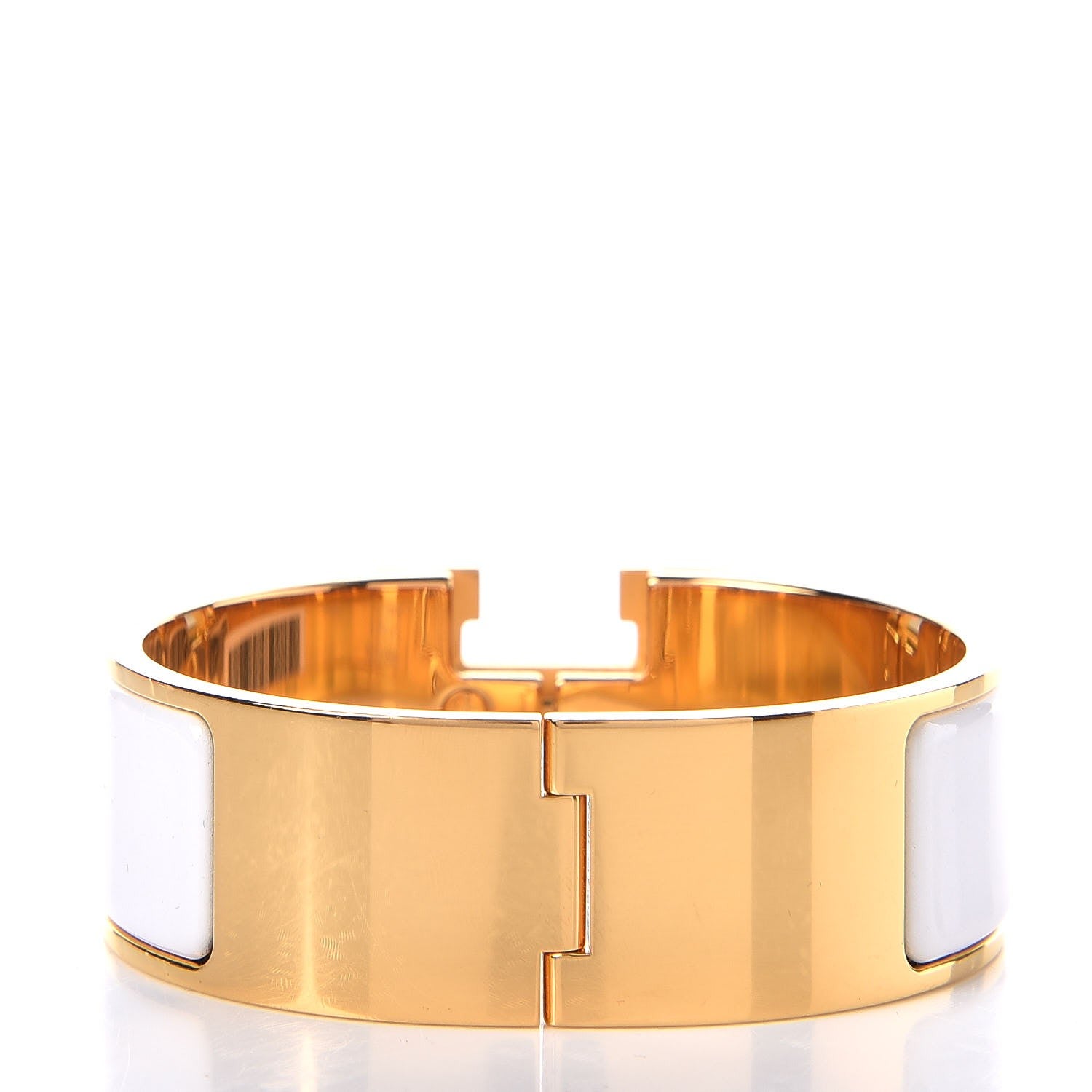 Hermes Enamel Wide Clic Clac H Bracelet PM White 3 of 5
