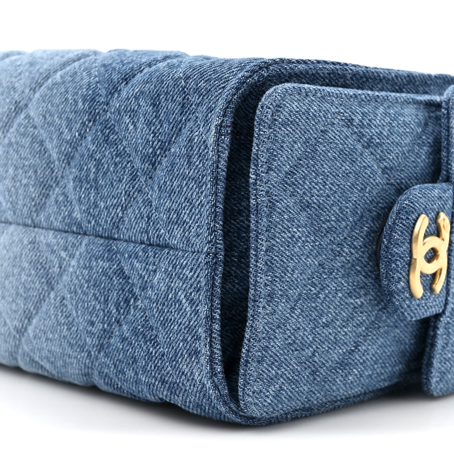 Washed Denim Quilted Mini Chanel 25 Handbag Blue