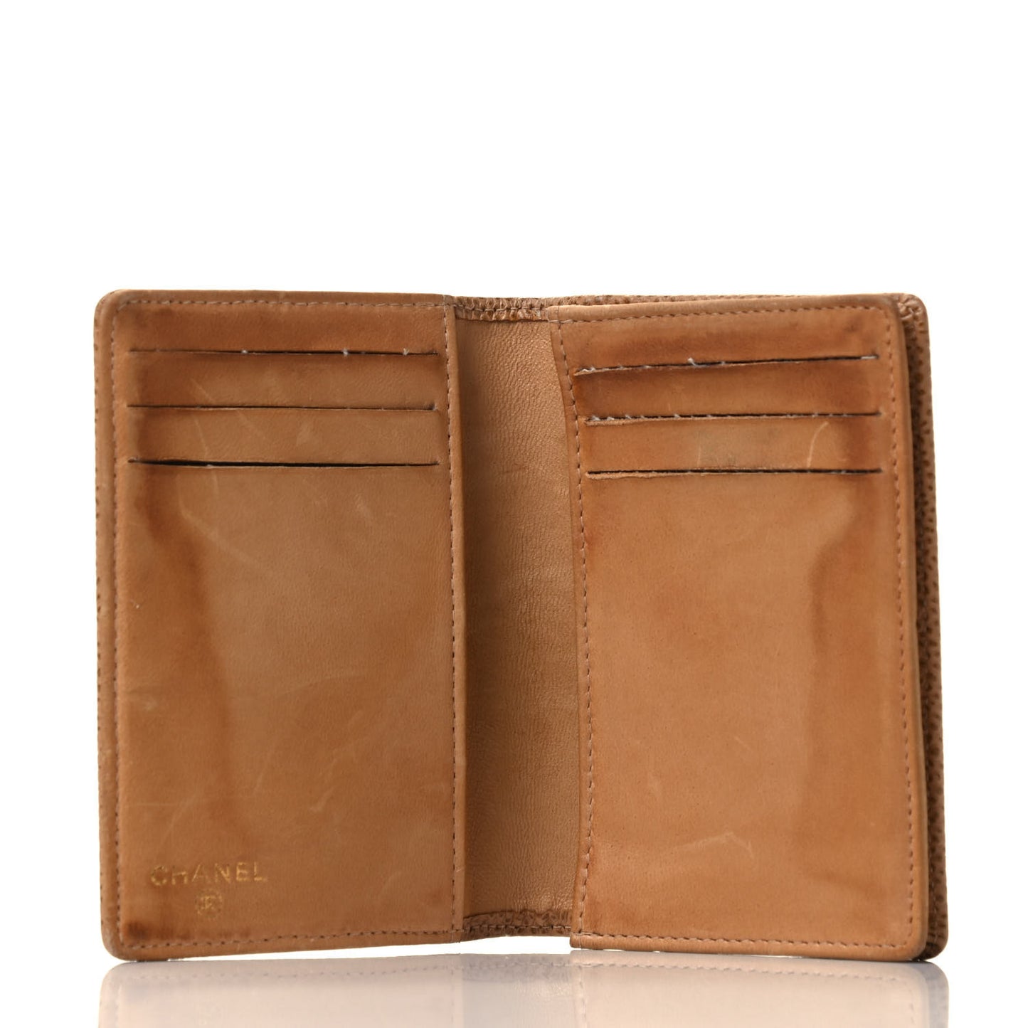 Caviar CC Timeless Card Holder Wallet Beige