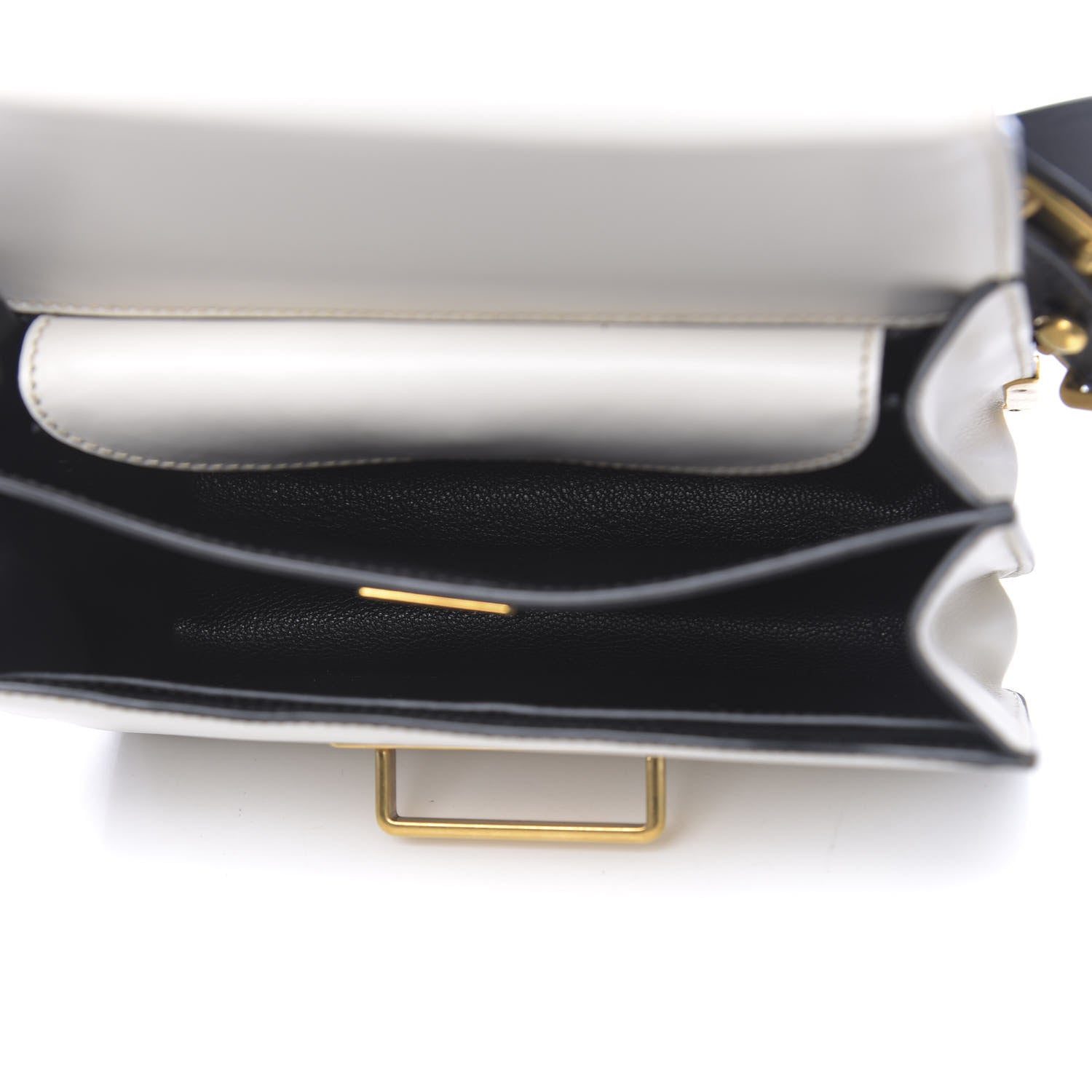 Prada City Calfskin Saffiano Cahier Bag White Black 5 of 9