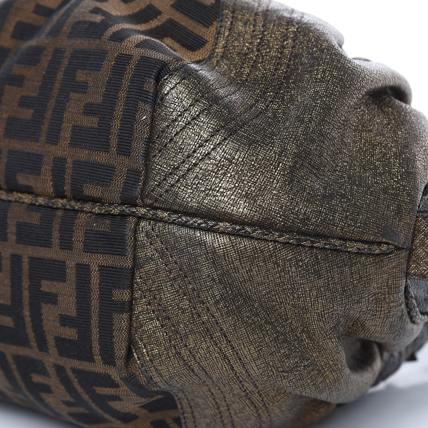 Fendi Zucca Goatskin Spy Bowler Tobacco Bronzo 10 of 10