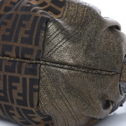 Fendi Zucca Goatskin Spy Bowler Tobacco Bronzo 10 of 10