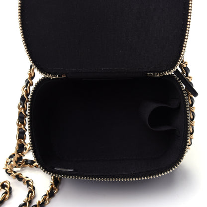 Chanel Lambskin Quilted Top Handle Mini Vanity Case With Chain Black 3 of 4