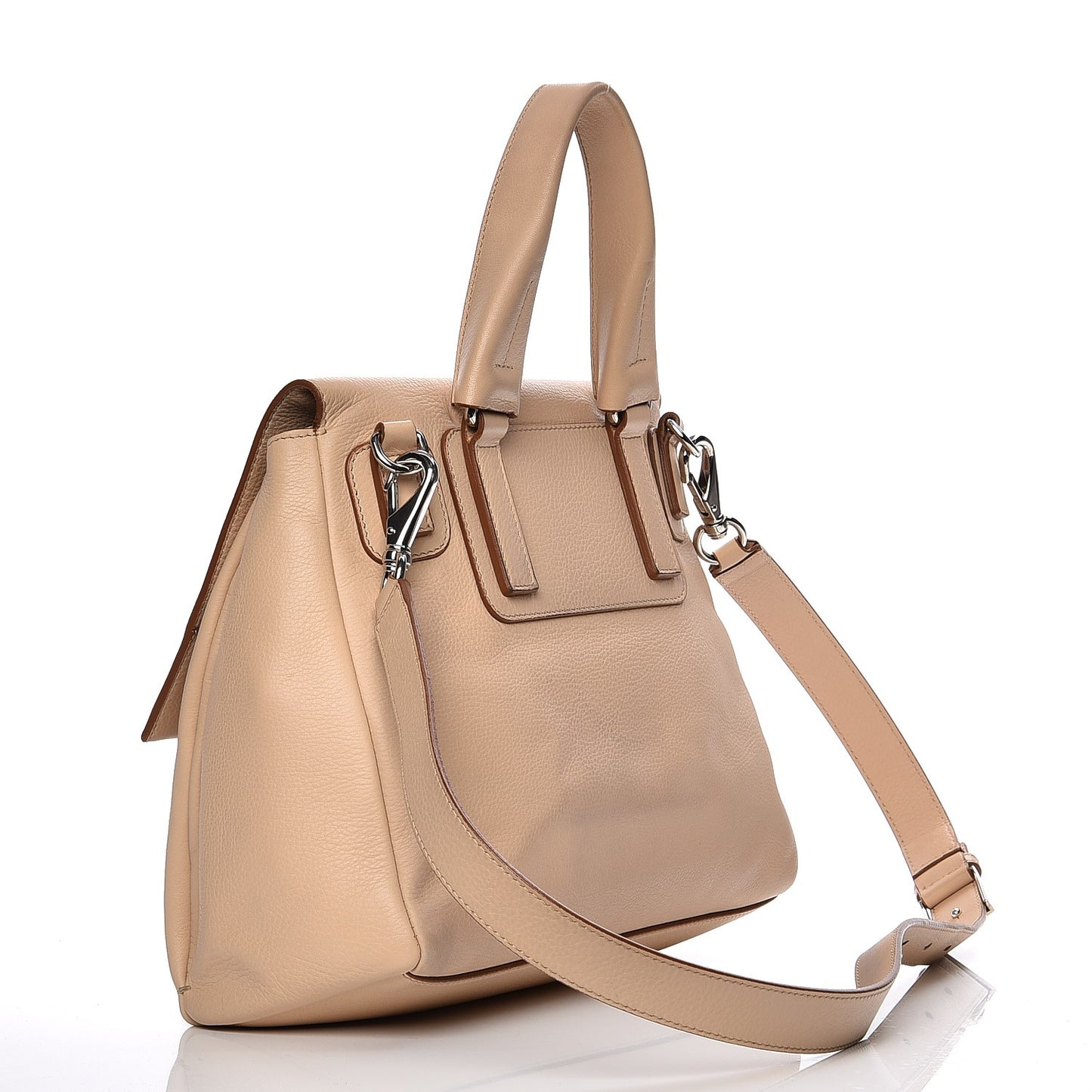 Calfskin Mini Pandora Pure Flap Bag Sand