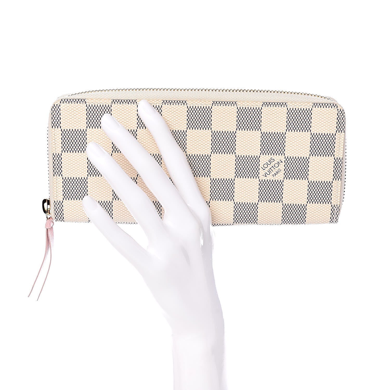 Louis Vuitton Damier Azur Clemence Wallet Rose Ballerine 2 of 8