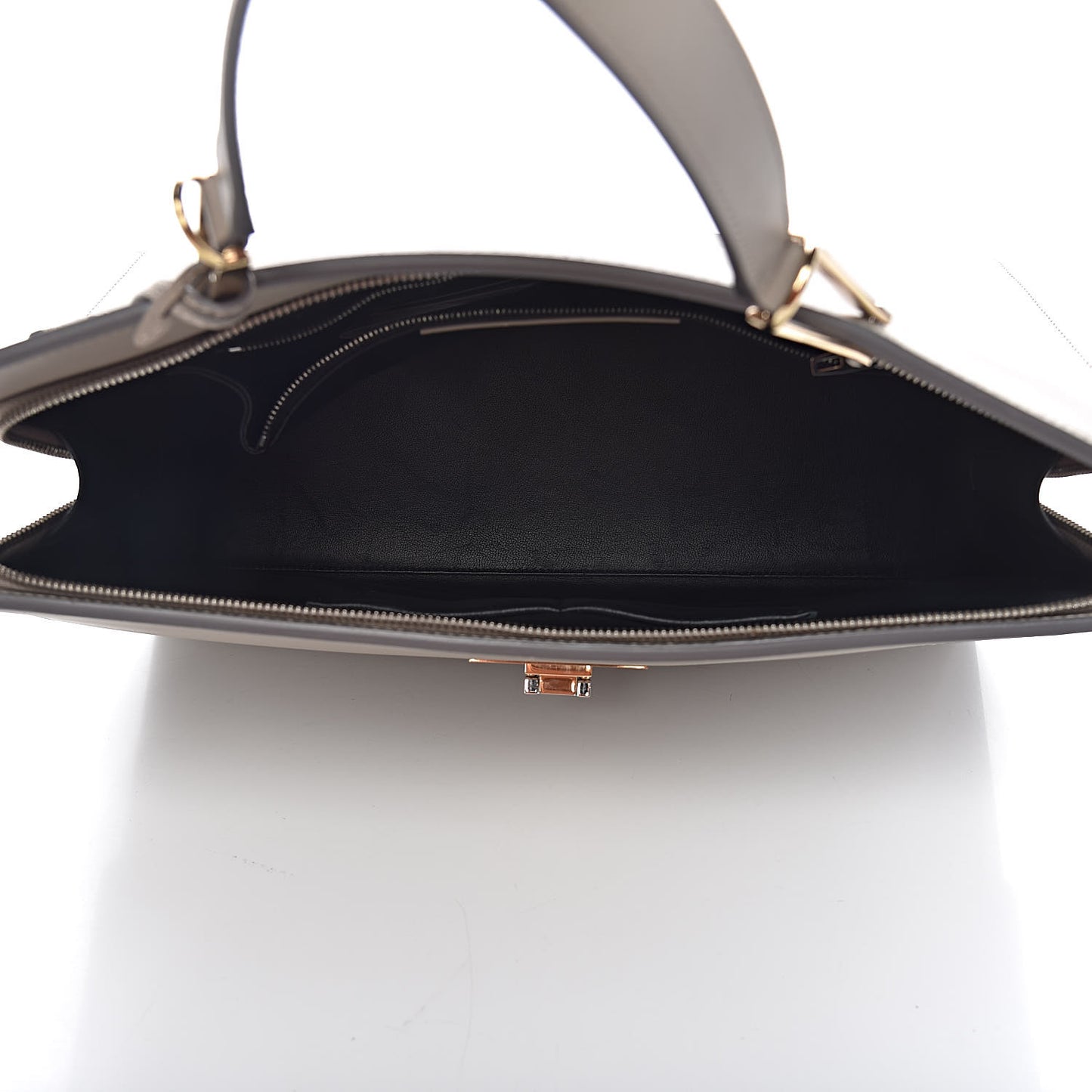 Calfskin Le Dix M Cartable Shoulder Bag Pearl Grey