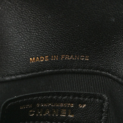 Chanel Lambskin Quilted Pearl Top Handle Clutch With Chain Black 8 of 11