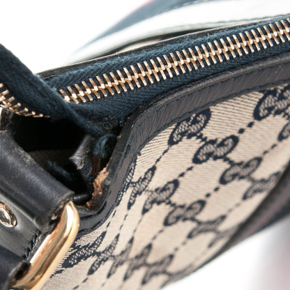 Gucci Monogram Vintage Web Medium Half Moon Hobo Navy 8 of 8