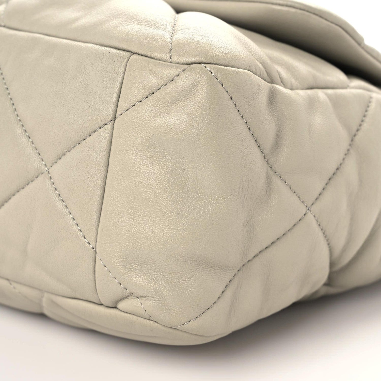 Chanel Lambskin Quilted Maxi Chanel 19 Flap Grey 7 of 12