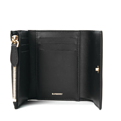 Burberry Calfskin House Check Compact Wallet Black 6 of 7