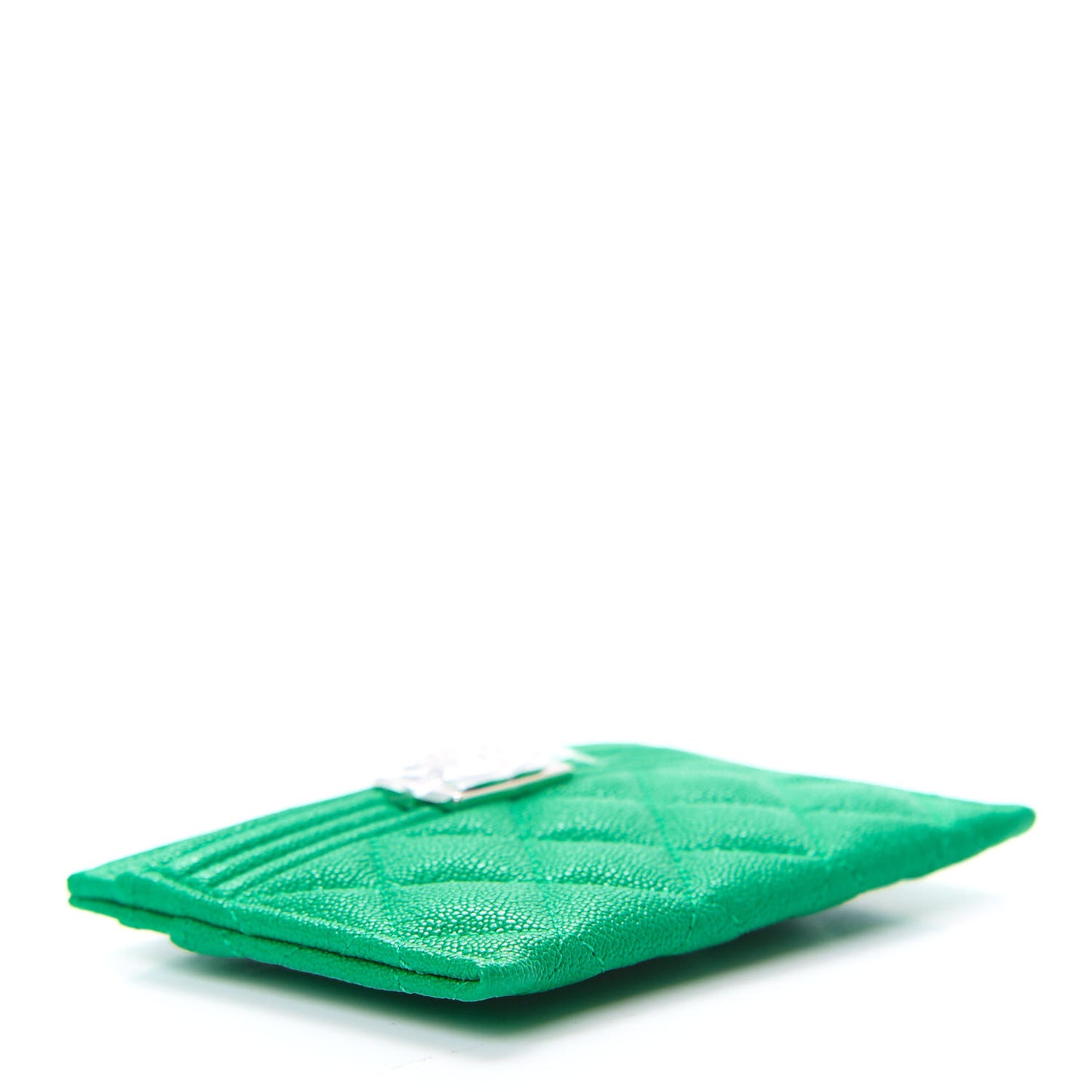 Caviar Quilted Boy Card Holder Green