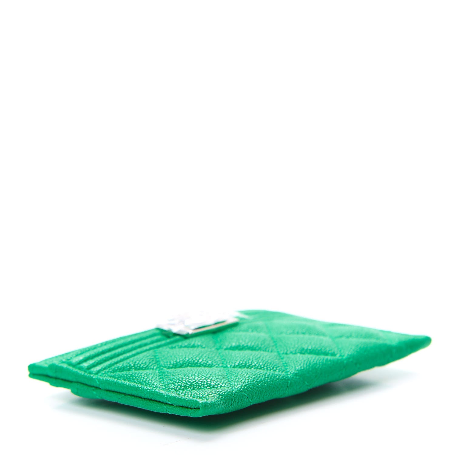 Chanel Caviar Quilted Boy Card Holder Green 4 of 9