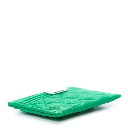 Chanel Caviar Quilted Boy Card Holder Green 4 of 9