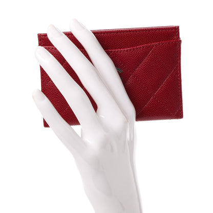 Chanel Caviar Quilted Card Holder Dark Pink 2 of 9