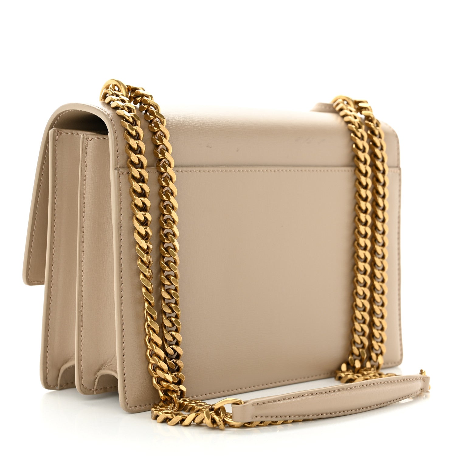 Saint Laurent Calfskin Medium Monogram Dark Beige 2 of 9