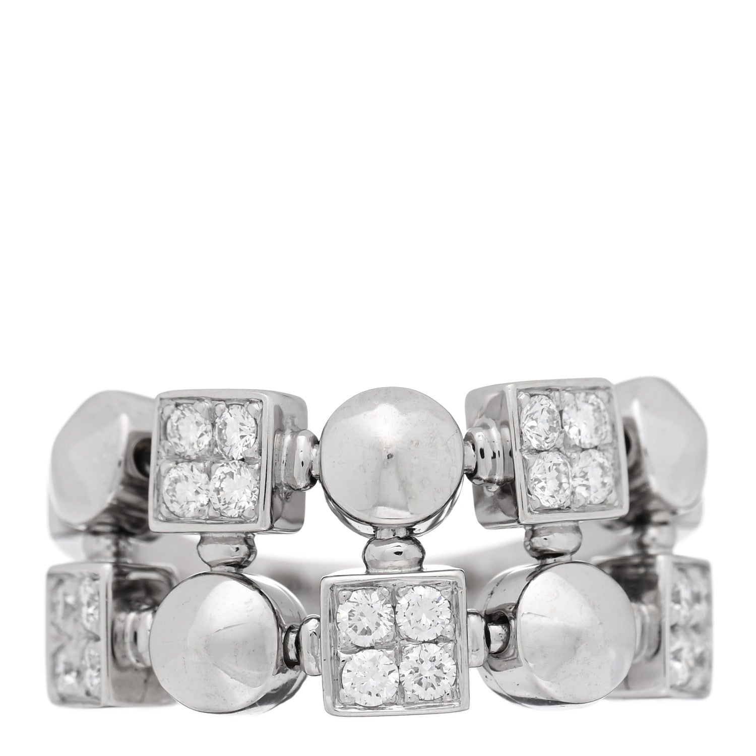 Bulgari 18K White Gold Diamond Lucia Ring 52 6 1 of 4