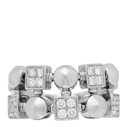 Bulgari 18K White Gold Diamond Lucia Ring 52 6 1 of 4