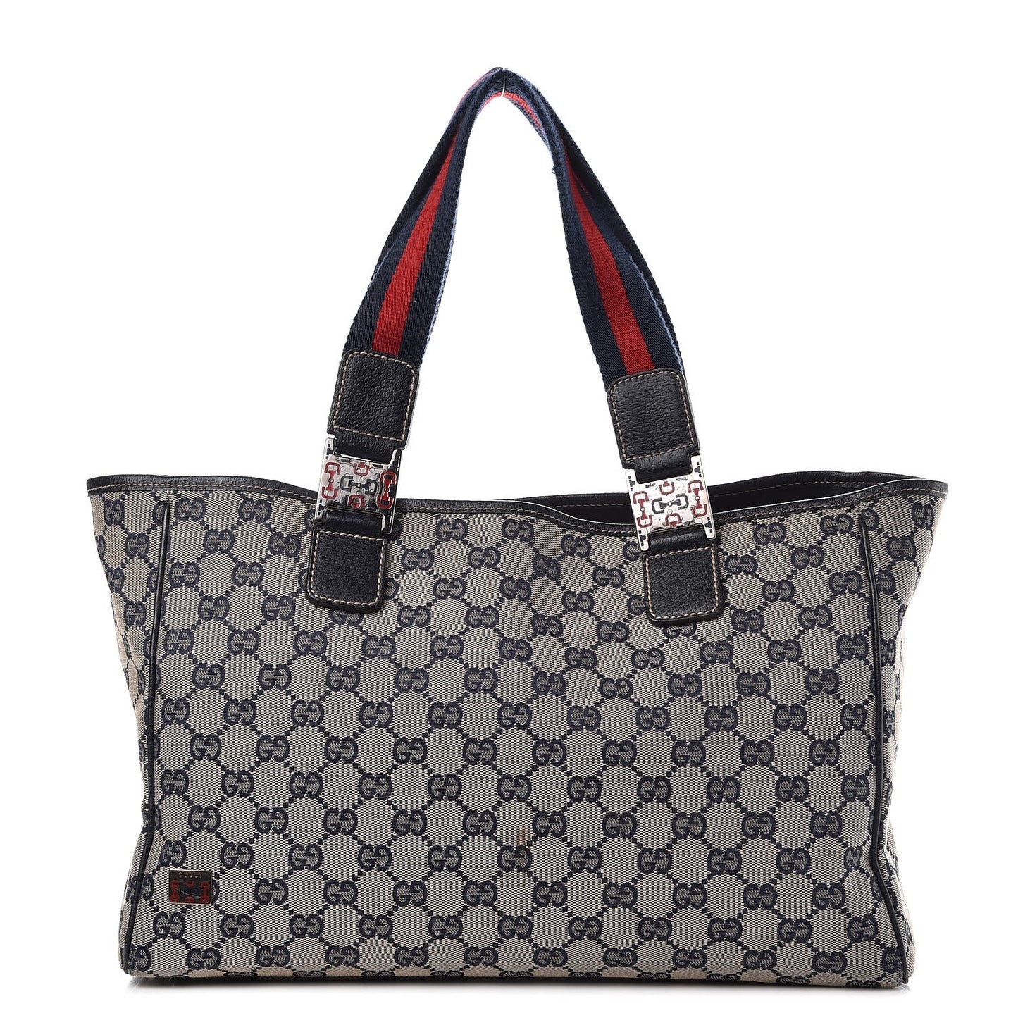 GG Monogram Web Pop Tote Navy