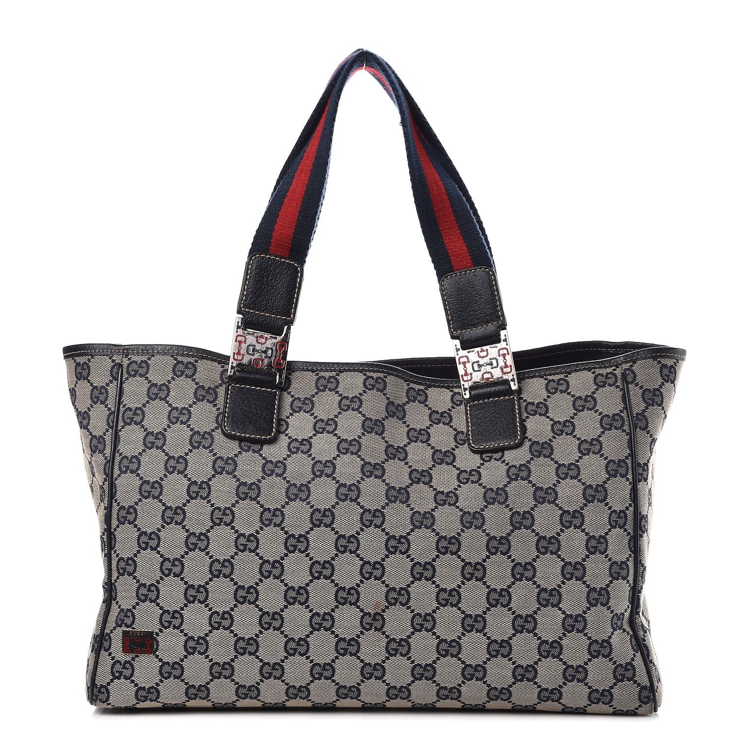 Gucci GG Monogram Web Pop Tote Navy 1 of 11