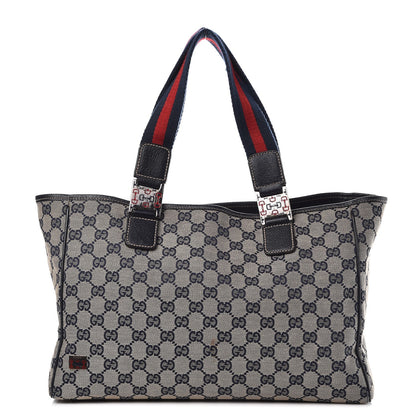 Gucci GG Monogram Web Pop Tote Navy 1 of 11