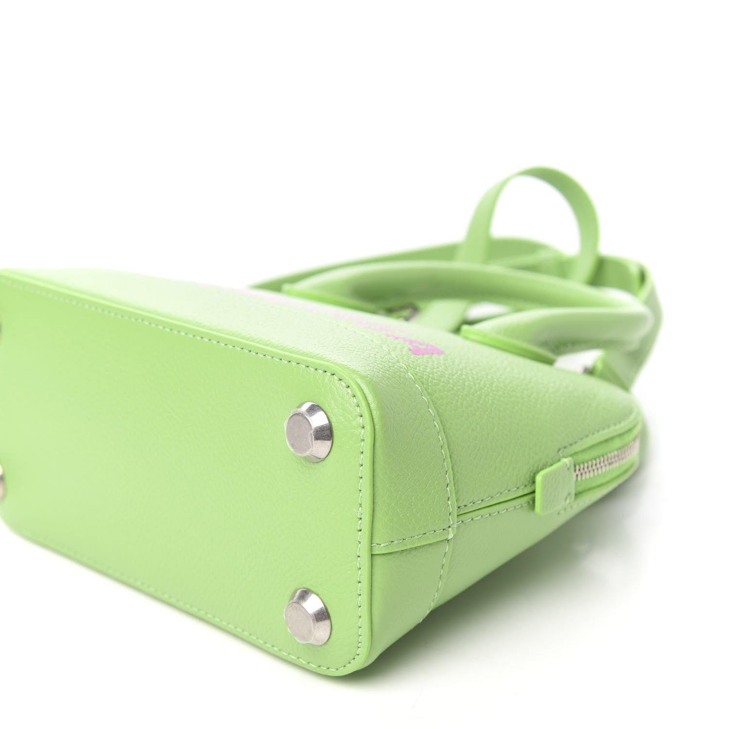 Balenciaga Grained Calfskin XXS Ville Top Handle Bag Light Green Fuchsia 7 of 9