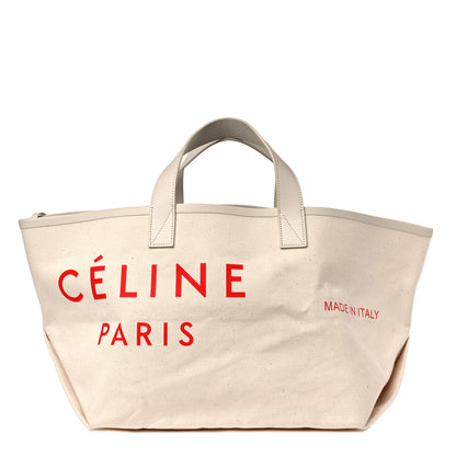 Celine Textile Small Made In Tote Natural Red 3 of 15