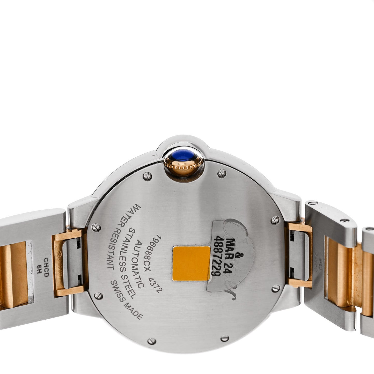 Stainless Steel 18K Yellow Gold 36mm Ballon Bleu De Cartier Automatic Watch