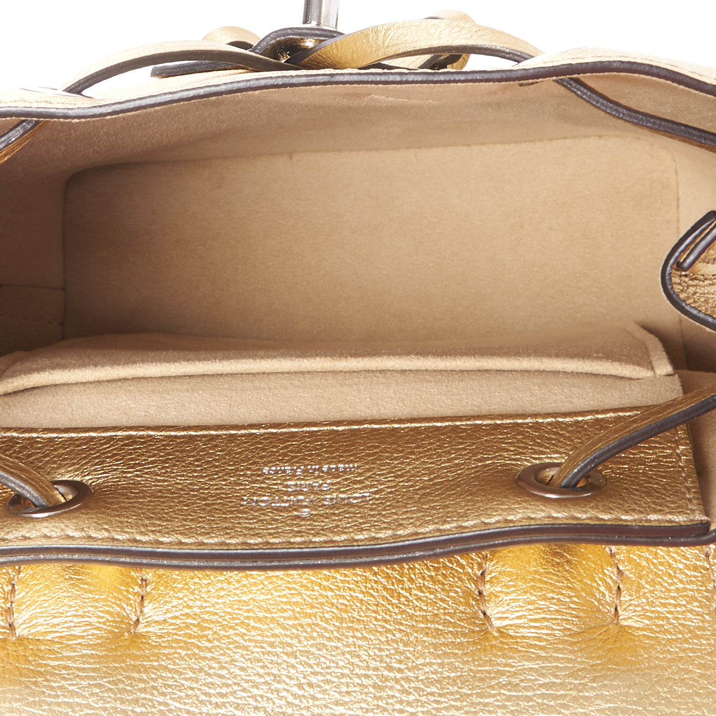 Louis Vuitton Metallic Calfskin Lockme Mini Backpack Gold 4 of 8