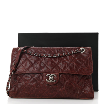 Chanel Crumpled Grained Calfskin Jumbo CC Crave Flap Burgundy 11 of 11