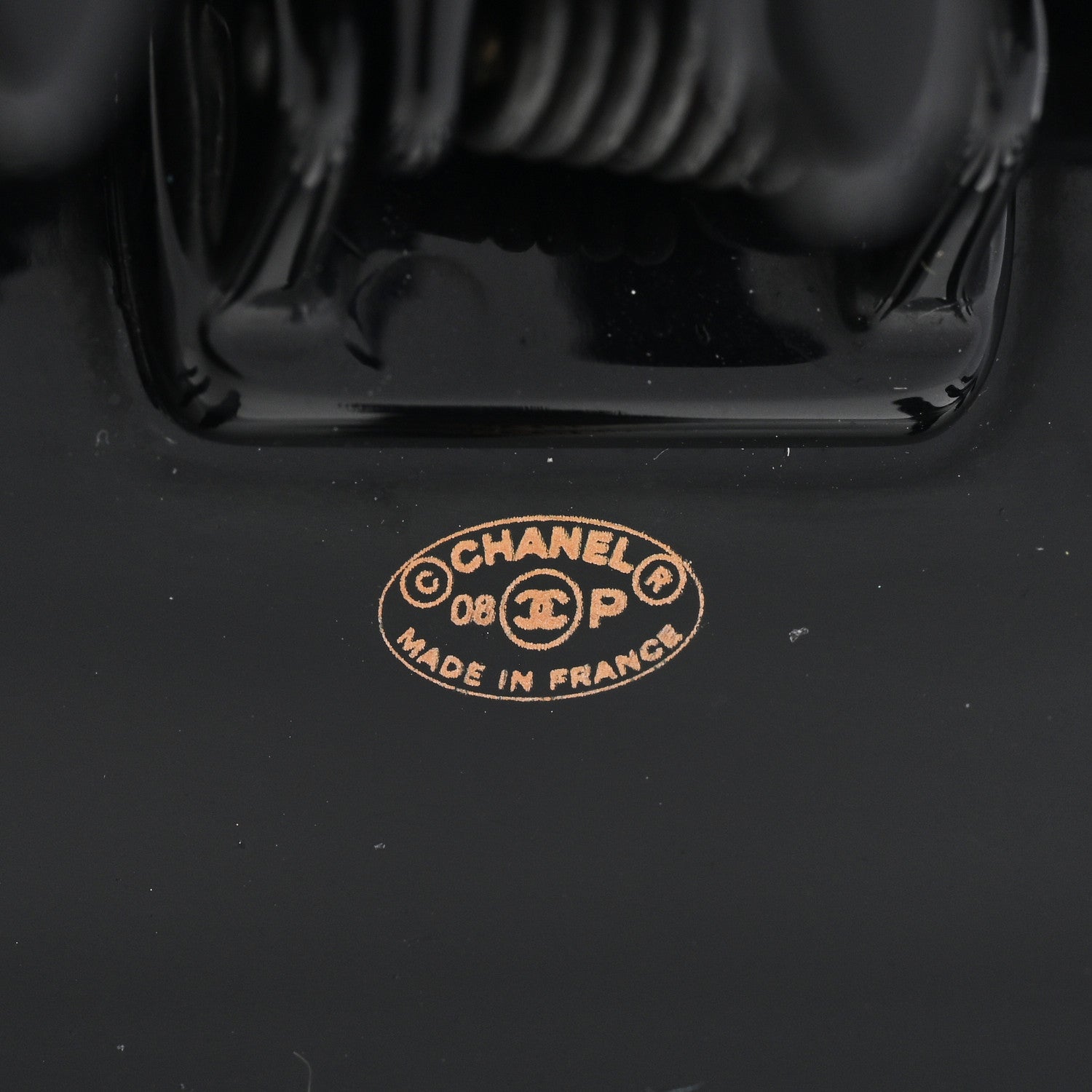 Chanel Resin Enamel Crystal CC Hair Clip Black 4 of 5