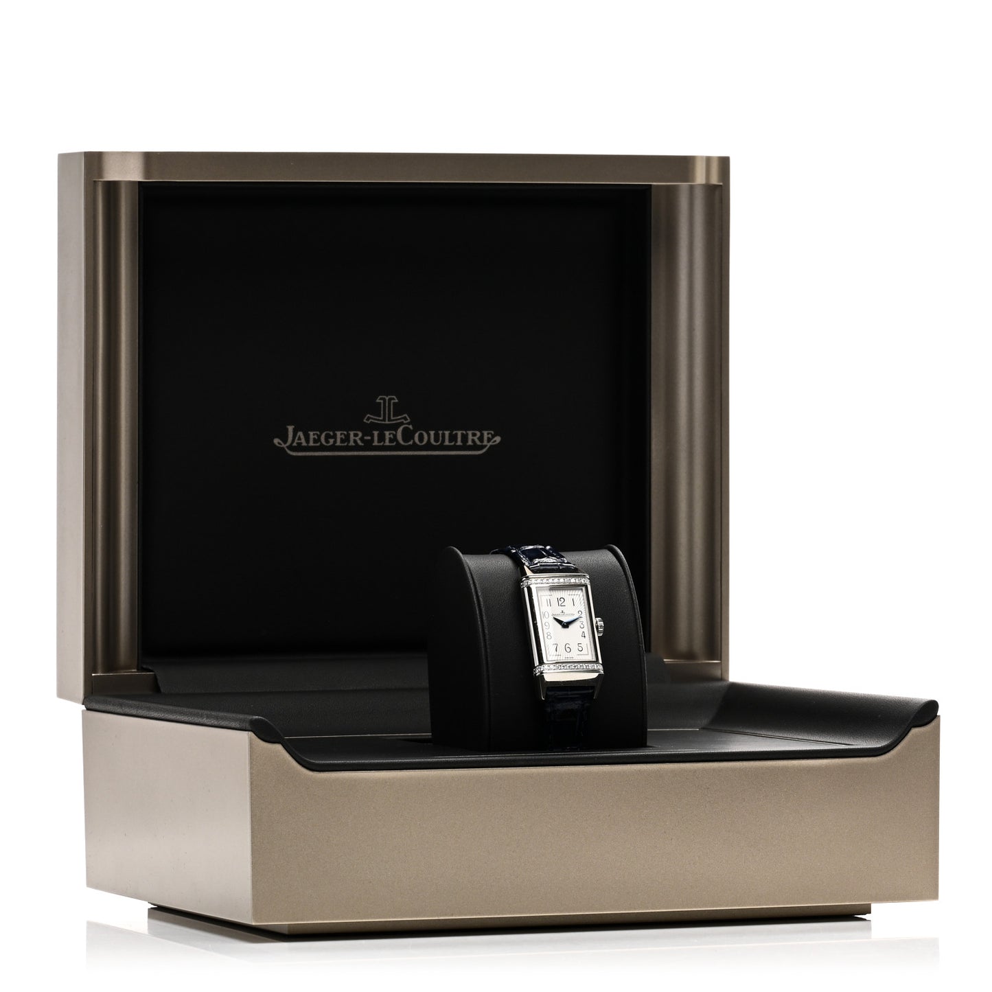 Stainless Steel Alligator Diamond 20mm Reverso One Duetto Manual Winding Watch 201.8.44