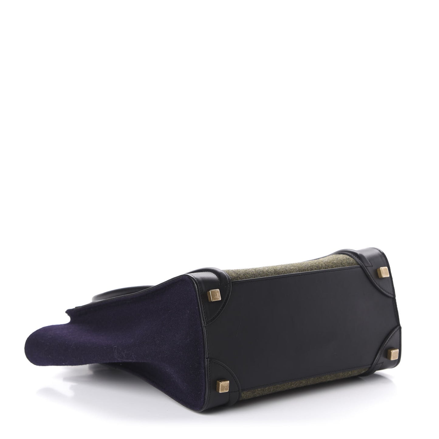 Felt Smooth Calfskin Micro Tri-Color Luggage Khaki