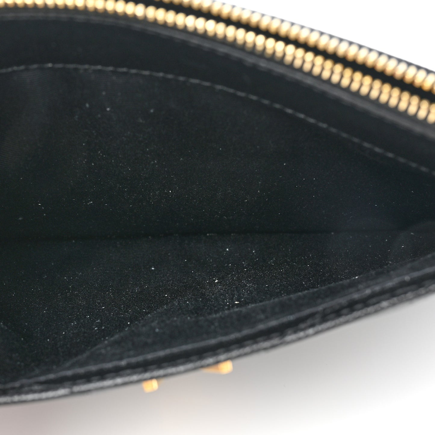 Grain De Poudre Chevron Monogram Large Bill Pouch Black