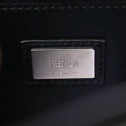 Fendi Vitello Dolce Shiny Nappa Plexglass Granite Medium Peekaboo Iconic Satchel Black 9 of 13