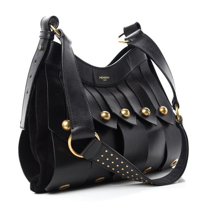 Saint Laurent Calfskin Studded Crossbody Bag Black 3 of 10