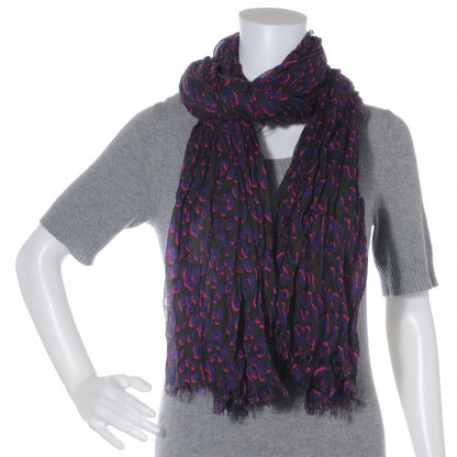 Louis Vuitton Cashmere Silk Leopard Stole Fuchsia 4 of 7