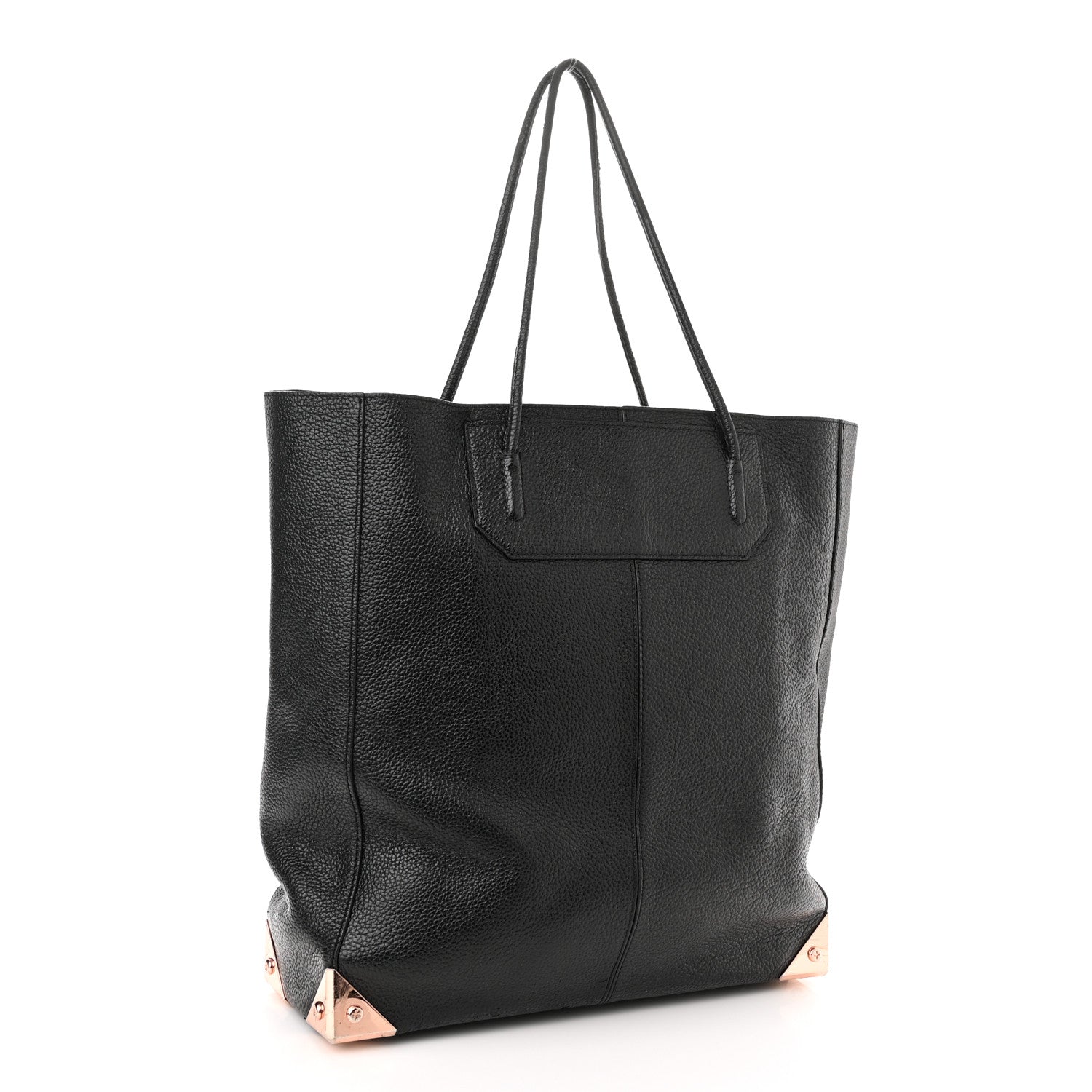 Alexander Wang Pebbled Calfskin Large Prisma Skeletal Tote Black Rose Gold Hardware 3 of 10