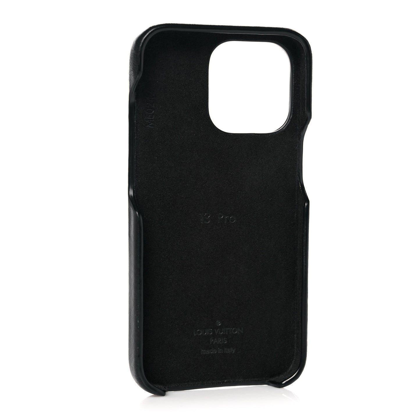 Lambskin Embossed Monogram Coussin iPhone 13 Pro Bumper Black